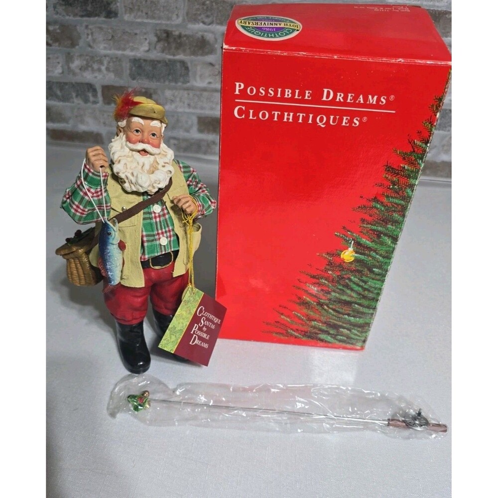 Vintage 1995 Clothtique Santa Hook, Line & Sinker Possible Dreams